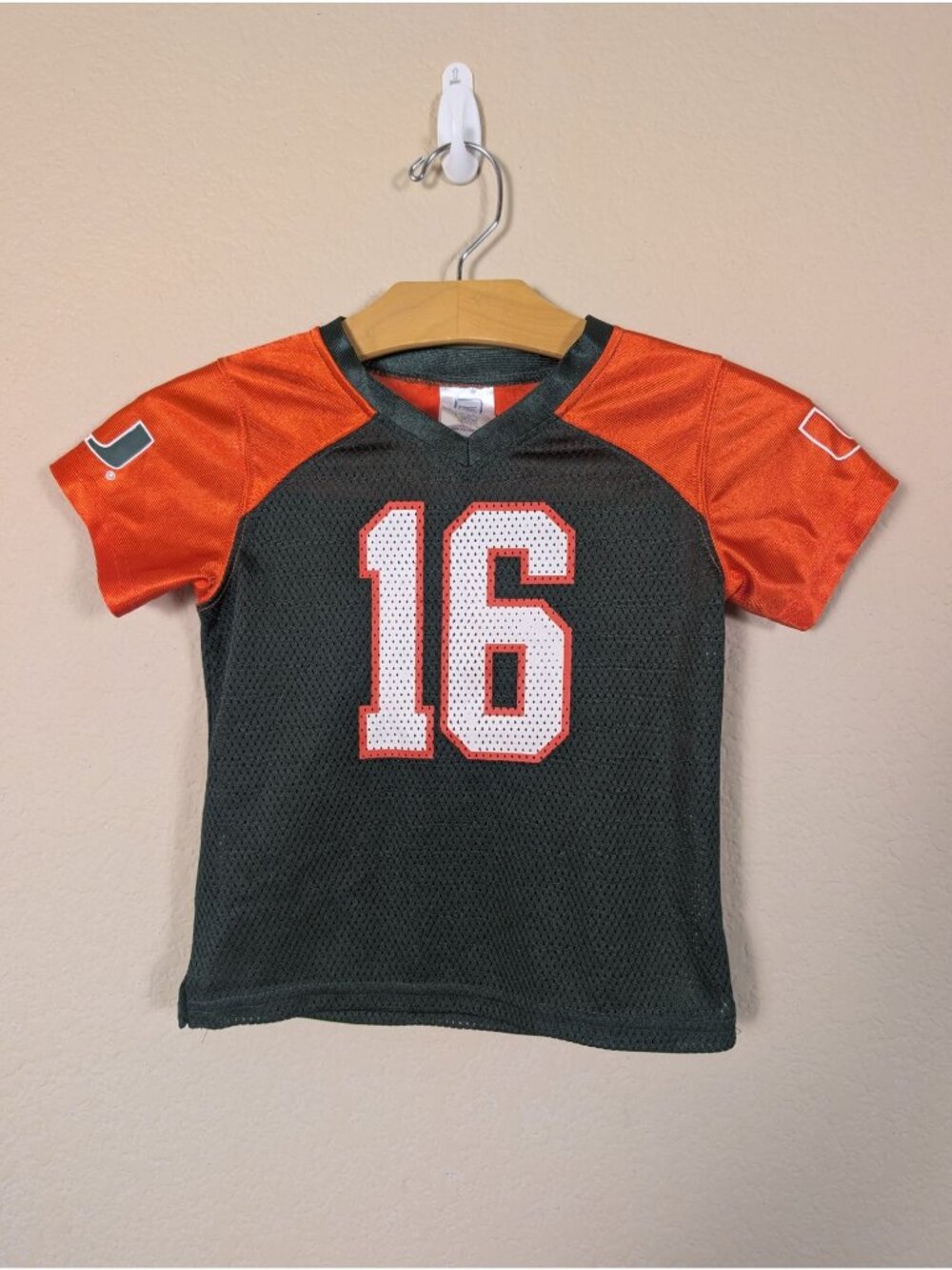 Pro Edge Miami Hurricanes #16 Jersey 3T Kids University of Miami Football